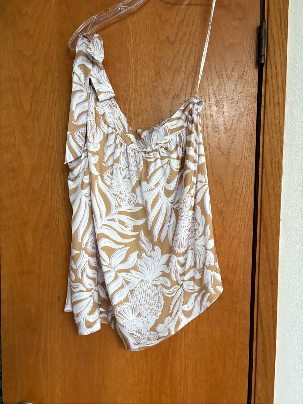 NWT Lilly Pulitzer Bexler one shoulder top Rattan Bon Vivant 12 - Picture 2 of 5